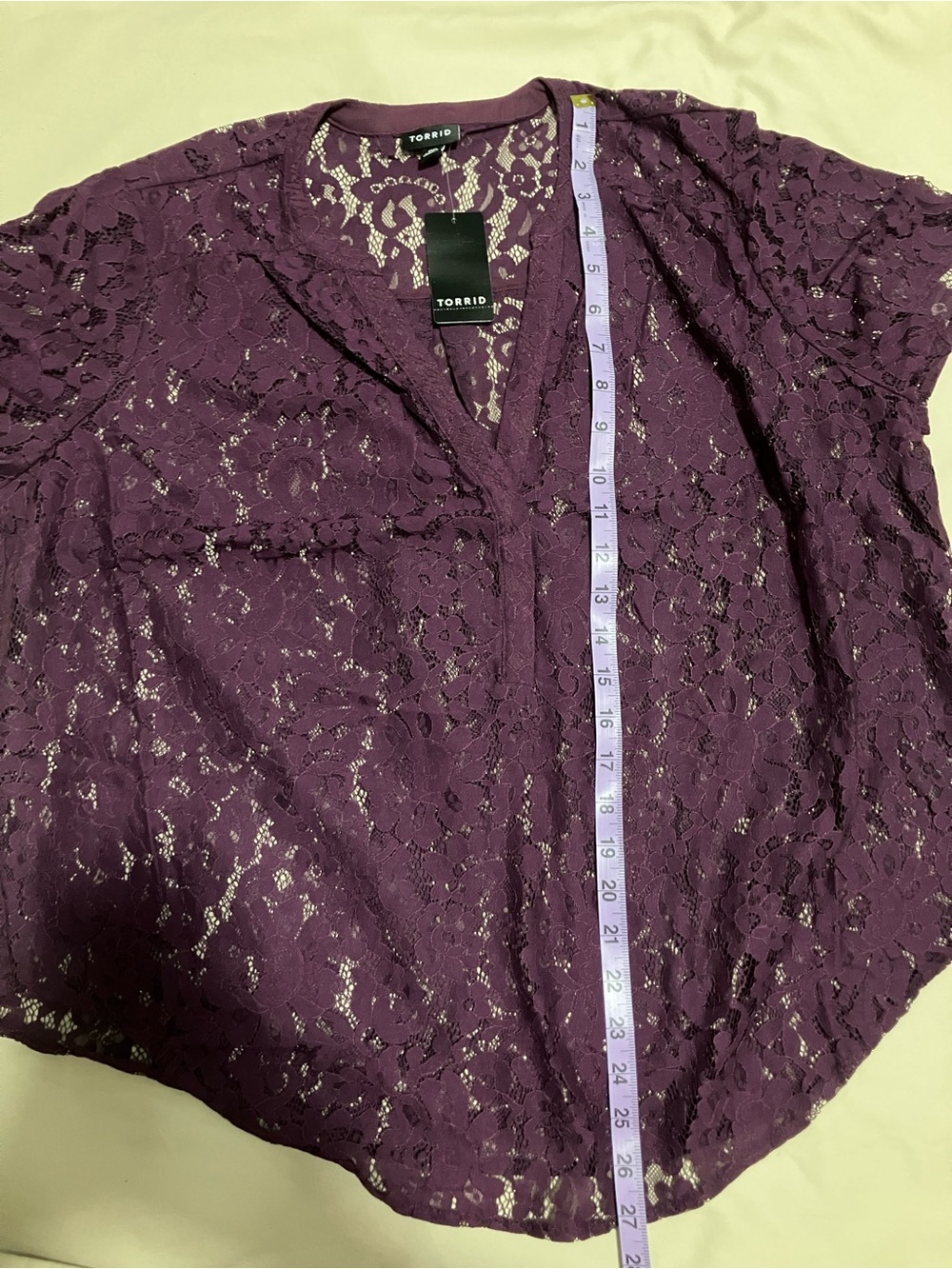 Torrid Harper Lace Blouse Size 00 Potent Purple - Picture 8 of 11